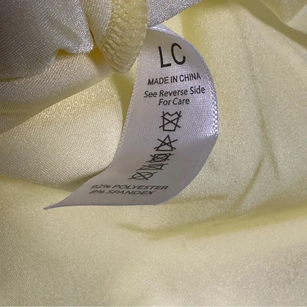 Double Platinum Girls One Shoulder Performance Leotard Yellow silver CL NWT